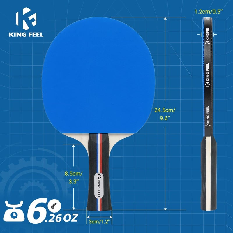 KINGFEEL Ping Pong Paddles Set of 4 Premium Table Tennis Rackets 3-Star Ping Pong Balls(8) with Ping Pong Paddle Case Professional Table Tennis Paddles Set for Indoor & Outdoor Games - Image 4